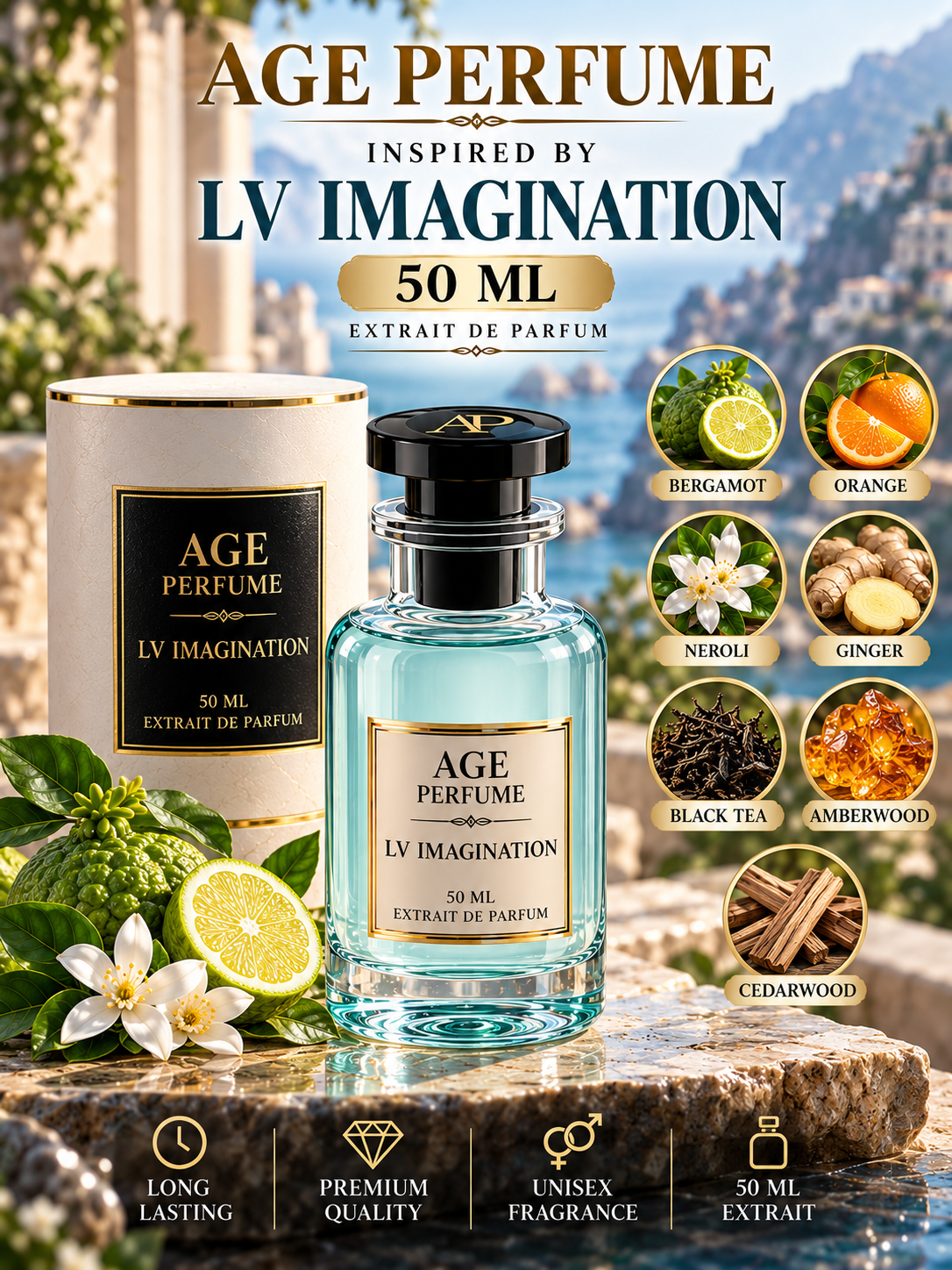 Lv imagination inspired by 50 ml highest selling summer perfume men’s cologne